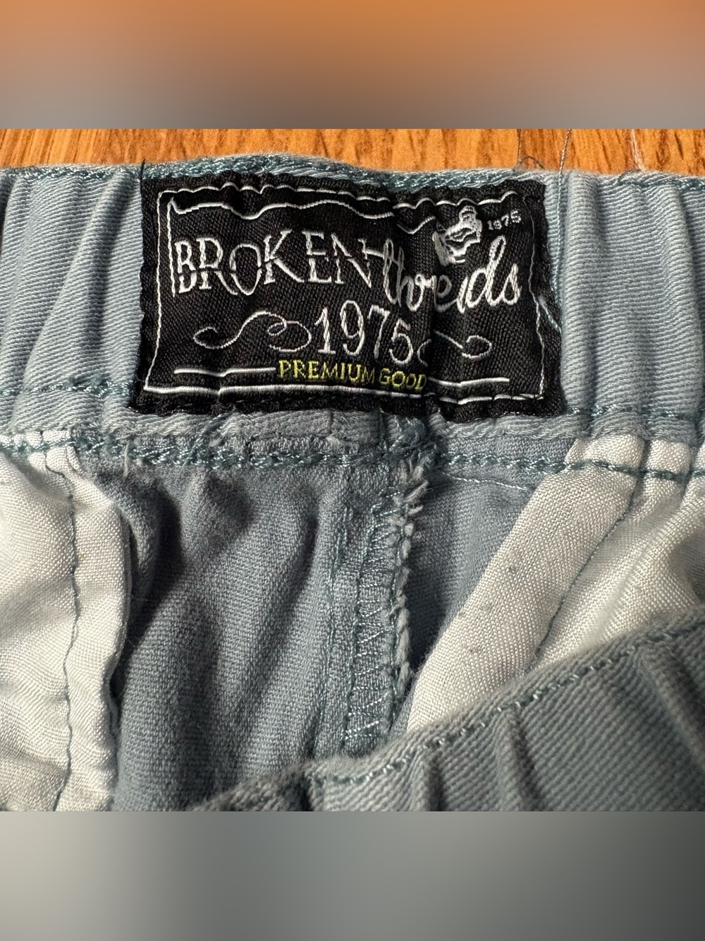 Kids Broken Threads Light Blue Jogger Pants with Drawstring Waist - Picture 3 of 6